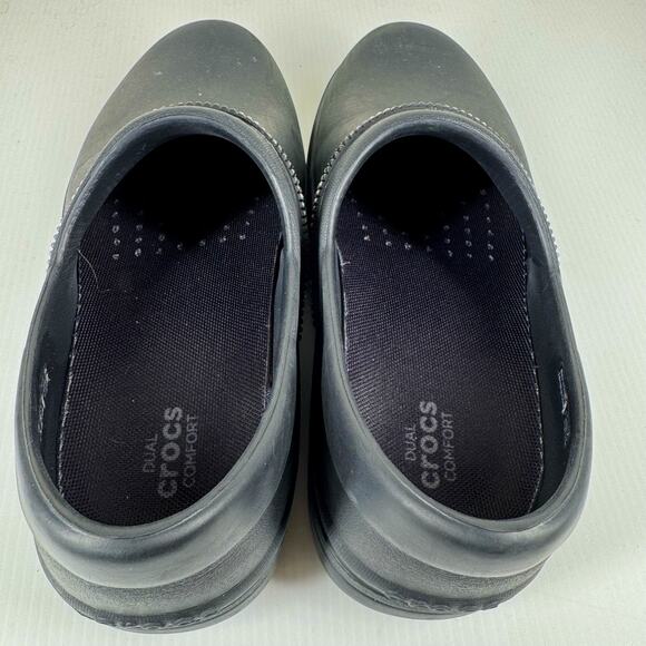 CROCS Nerio Pro II Clogs Women Size 8 Black Chevron Work‎ Shoes Nurse Restaurant - Picture 6 of 10